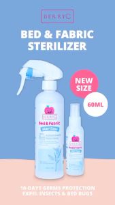 BerryC Bed & Fabric Sterilizer Spray 100ml Perlindungan 10 Hari / Spray Ranjang Sofa Boneka Natural Essential Oil
