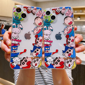 Cute Cartoon Crayon Shinchan Silicone Phone Case Full Cover Transparent Anti-Fall Protection for  Series Mobile Phones