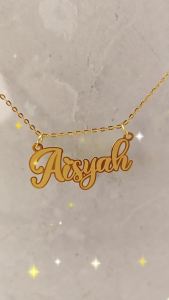 916 Gold Custom Name Pendant - Name 2.2cm 0.8g ± (Laser Mark)