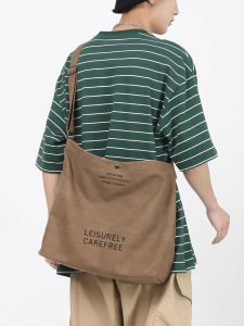 Commute Canvas Crossbody Bag Mens Design Sensation Single Shoulder Bag Class Handbag Can Put Computer Leisure Soft Zipper