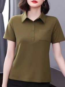 HUAXUNRAN | Áo Thun Cổ Rộng Giảm Cân Cho Phụ Nữ Trung Niên