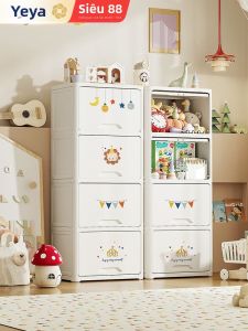 YEYA | Tủ Lưu Trữ Cho Trẻ Em Chất Liệu Nhựa Có Nắp Gập