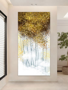 Modern Simplified Chinese Decorative Painting Wealth Tree Wall Art Gold Coins Floor Living Room Background Decoration Picture