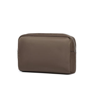 Fashionable Mini Square Nylon Makeup Bag with Zipper Storage Pure Color Yonben Liang New Chestnut Brown Handbag for All