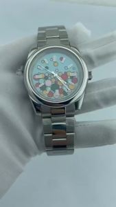 39mm/36mm NH35 Watch Sapphire Glass Automatic Watch for Men Bubble Dial Movt Date Day Business Clock Stainless Steel Case