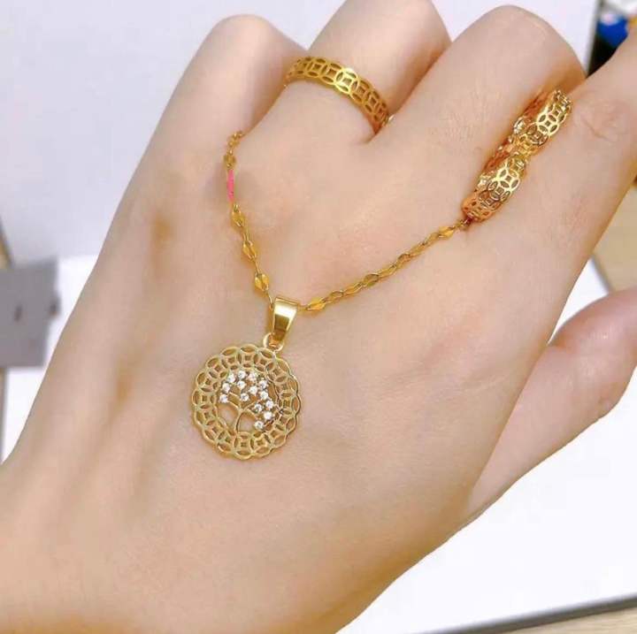 Fashion jewelry Lucky Charm Money Tree Stainless Charm 3in1 set