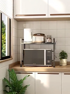 Simwind ชั้นวางของในห้องครัว ชั้นวางของคร่อมไมโครเวฟ ชั้นวางไมโครเวฟ ชั้นเก็บของเตาอบหลายชั้น ชั้นวาง เสริมพื้นที่ในห้องครัวให้ครัวเป็นระเบียบยิ่งขึ้น