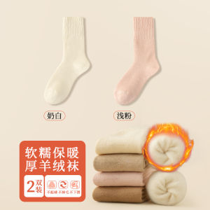 Thick Cashmere Woolen Socks Womens Autumn Winter Thickened Fleece Warm Mid-calf Winter Cotton Home Comfortable Socks