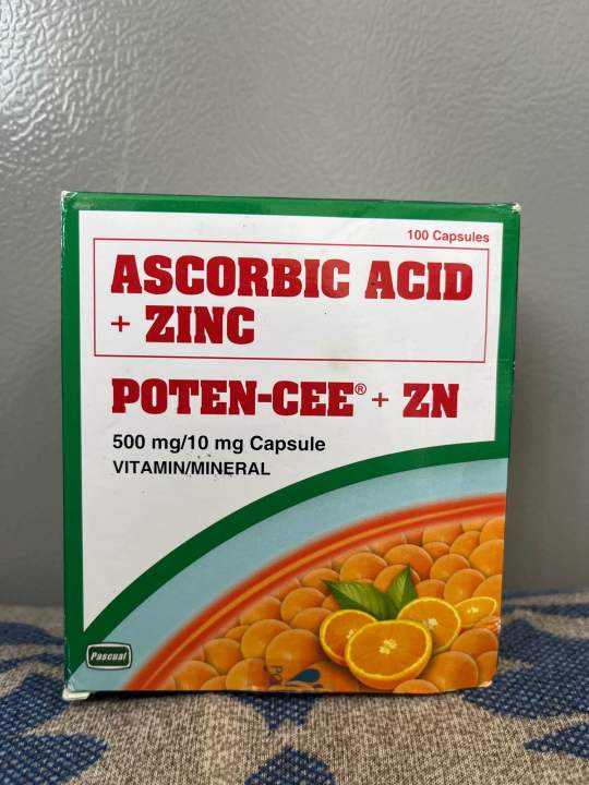 POTEN-CEE+ZN Ascorbic Acid+Zinc 500mg/10mg Capsule (100 pcs/pack ...