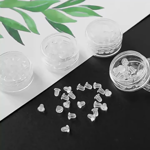 Soft Silicone Stainless Steel Earring Back Plug Earring Stopper Settings Base Ear Studs Earring Posts Stopper (with box)