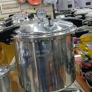An LAN MALL【Local Shipment】High quality Pressure Cooker 23L 32cm Pressure Canning Household and commercial pressure cookers Heavy Duty Polished Aluminum Body Large capacity