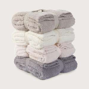 Knitted Jacquard Half Fleece Throw