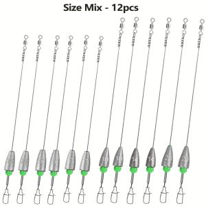 12 Bộ Dây Câu Cá Bass Carolina Rig Đã Được Buộc Sẵn Với Chì Câu Bằng Thép Không Gỉ Dụng Cụ Câu Cá Mèo Đã Được Buộc Sẵn