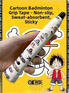 Wear-Resistant Anti-Slip Badminton Racket Grip Tape with Cute Print Sweat Absorbent Tennis Racket Wrapping Band Sticky Hand Shock Absorption Film