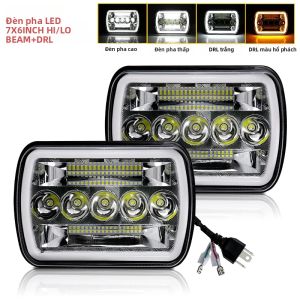 Đèn Pha LED HAOLIDE 5x7 Inch Đèn Pha LED 7x6 Inch Tích Hợp Xi Nhan Cao Thấp Đạt Chuẩn DOT E9 Đèn Chạy Ban Ngày DRL Dành Cho Phụ Kiện Xe SUV Địa Hình 12V 24V IP68
