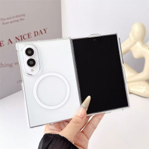Clear Magnetic Phone Case for Samsung Galaxy Z Fold8 Fold8 UItra Transparent Hard Cover Full Lens Protect Wireless Charging Capa
