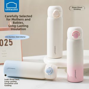 LocknLock | Childrens Thermal Mug School Suitable Portable 316 Stainless Steel Straw