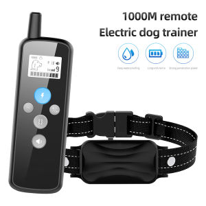 1000m Electric Dog Training Collar Rechargeable Remote Control Dog Bark Stop Collar With Shock Vibration Anti Barking Device