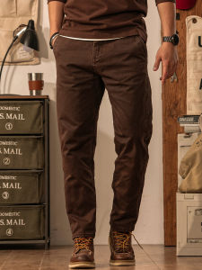 LUPAN | Vintage Brown Loose Straight Cotton Pants