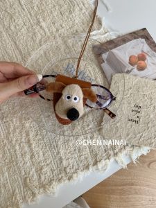 Chen Nainan Cute Plush Bear Eyewear Pendant Bag Accessory Magnetic Leather Sunglasses Necklace Versatile Fashionable Spring 2025