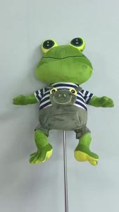 Tianwell Cute Green Frog Carton Animal Golf Driver Head Covers Personalized Style High Texture Easy-Fit Durable Golf Supplies