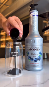 Monin Blueberry Fruit Mix 1L - Real Fruit Puree for Cocktails Sodas Smoothies & Desserts | Le Fruit de MONIN