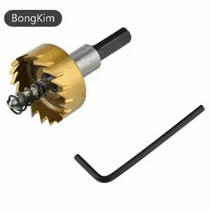 5 PCS Carbide Tip HSS Drill Bit Saw Set Metal Wood Drilling Hole Cut Tool For Installing Locks Alloy Drill