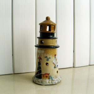 Hand-Painted Lighthouse Candlestick Mediterranean Style Ceramic Aquarium Decoration Props 24 Designs Home Decor Accessories