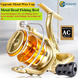【Hadiah Gratis】CORALOV Reel Pancing Full Besi AC7000 Putar Rell Rill Pancing Katrol Kerekan Pancing Fishing Reel Spool Metal Aluminium Pegangan Bisa Dilipat