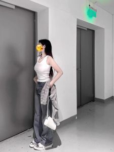 เสื้อคาร์ดิแกนถักไหมน้ำแข็งบางๆ สำหรับผู้หญิง แขนยาว คอวี แขนกุด ทรงสั้น เสื้อคลุมกันหนาวแบบสวมสบาย สไตล์เกาหลี