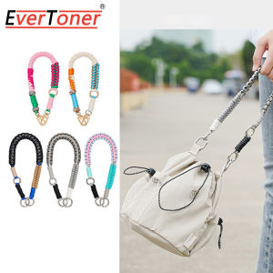 EverToner New Upgrade Hand Thick Braided Rope Fashion Creative Bag Strap Detachable Metal Chain Bags Belt Decor