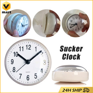 Clock Suction Cup Clock Waterproof Bathroom Clock Kitchen Refridgerator Magnets Clock Bathroom Suction Wall Sticker Glass Ceramic Tile Watch Living Room Kitchen Mini Sucker Battery Powered 3D Minimalist Wall Clock Shower Clocks Home Decor Wall Watch