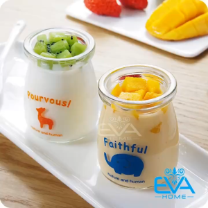 Bộ 6 Hũ Thuỷ Tinh Đựng Sữa Chua In Hình Ngẫu Nhiên Cute 100ML