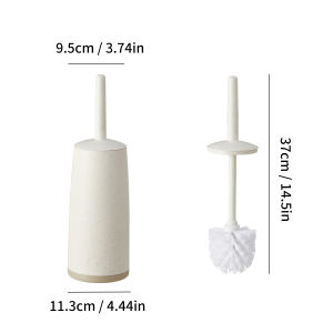 WORTHBUY Splash Proof Handle Toilet Brush With Base Soft Bristle Plastic Toilet Cleaning Brush Bathroom Toilet Cleaning Tools