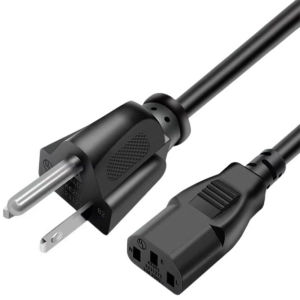 Brand New 1.2-Meter Three-Prong AC Power Cord/Charging Cable/Extension Cord for Computers TVs Speakers and Game Consoles.