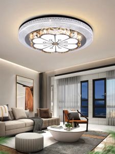Lampu Plafon Kristal LED 3 Warna Lampu Plafon Hias Bulat Lampu Hias Ruang Tamu Kamar Tidur