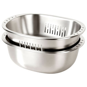 youqin | Stainless Steel Oval Multi-purpose Vegetable Washing Bowl