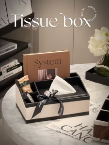 Tissue Box Living Room High-end Light Luxury Paper Box Multifunctional Napkin Remote Control Storage Box High Color Value