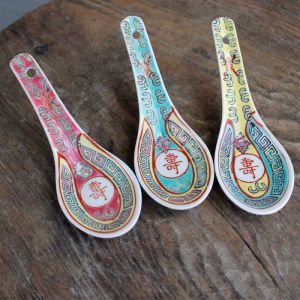 Chinese Style Ceramic Spoon Rice Spoon Soup Spoon Wan Shou Wu Xiang Long Spoons Dining Utensils from Jingdezhen Traditional Design