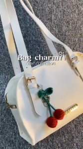 [ZEAVA X IKIRAJUTAN] Gantungan Kunci Rajut/ Crochet Bag Charm Cherry dan Bunga/ Keychain Amigurumi