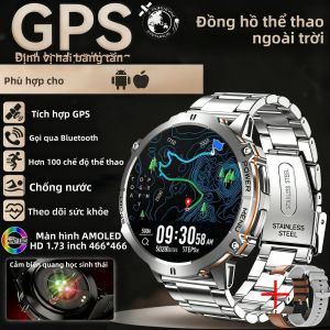 Đồng Hồ Thông Minh T-Rex3 Mới Năm 2025 Dành Cho Nam Màn Hình AMOLED HD 1.73 Inch Tích Hợp GPS La Bàn Chống Nước 10ATM Gọi Bluetooth Theo Dõi Sức Khỏe
