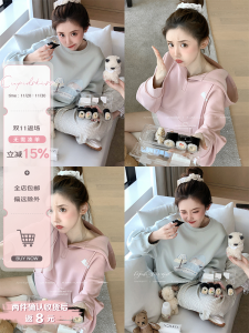 CSK Cupid Original ดีไซน์ พิมพ์ เสื้อฮู้ด หลวม เสื้อแจ๊กเก็ตแขนยาวพอดี ผู้หญิง สบาย สตรีทแวร์ สไตล์ การ์ตูน พิมพ์ เสื้อสเว็ตเชิ้ต