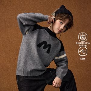 ASK JUNIOR | Thermal Fashionable Shoulder Seam Contrast Color Boys Sweater