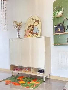 Shoe Cabinet Rack Outside Door Shoe Organisers Shoe Bench Shoe Cabinet Slim Modern Height-Increasing Legs Silent Wind at the Door 鞋柜