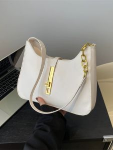 Elegant Commuter Womens Bag 2024 New Fashion Simple Versatile Underarm Single Shoulder Bag Quality PU Soft Surface Handbag