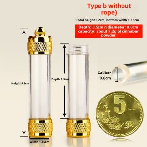 Thangka Niche for a Statue of the Buddha Transparent Phial Tube Men and Women Pendant Pendant Cinnabar Bottle Necklace Can Be Opened Hollow