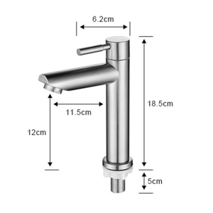 Dermaid DE312 Elegant Single-Handle Stainless Steel 304 Basin Faucet with Anti-Leakage Design for Bathroom