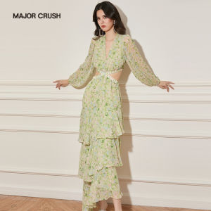 Tea Time Elegance Gardenia Bloom Lace Floral Maxi Dress