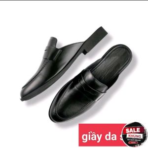 Giày sục da pu đai thủng cánh én giày dự tiệc  mã G7 đặt lùi 1 size