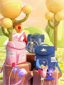 Balo cặp sách siêu nhẹ chống gù chống nước cho lứa tuổi tiểu học cấp 1 từ lớp 1 2 3 4 5 chính hãng Mideer